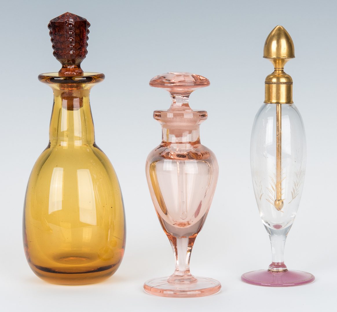Lot 497: 12 Art Deco Perfume Bottles & Vases, incl. Czechoslovakia