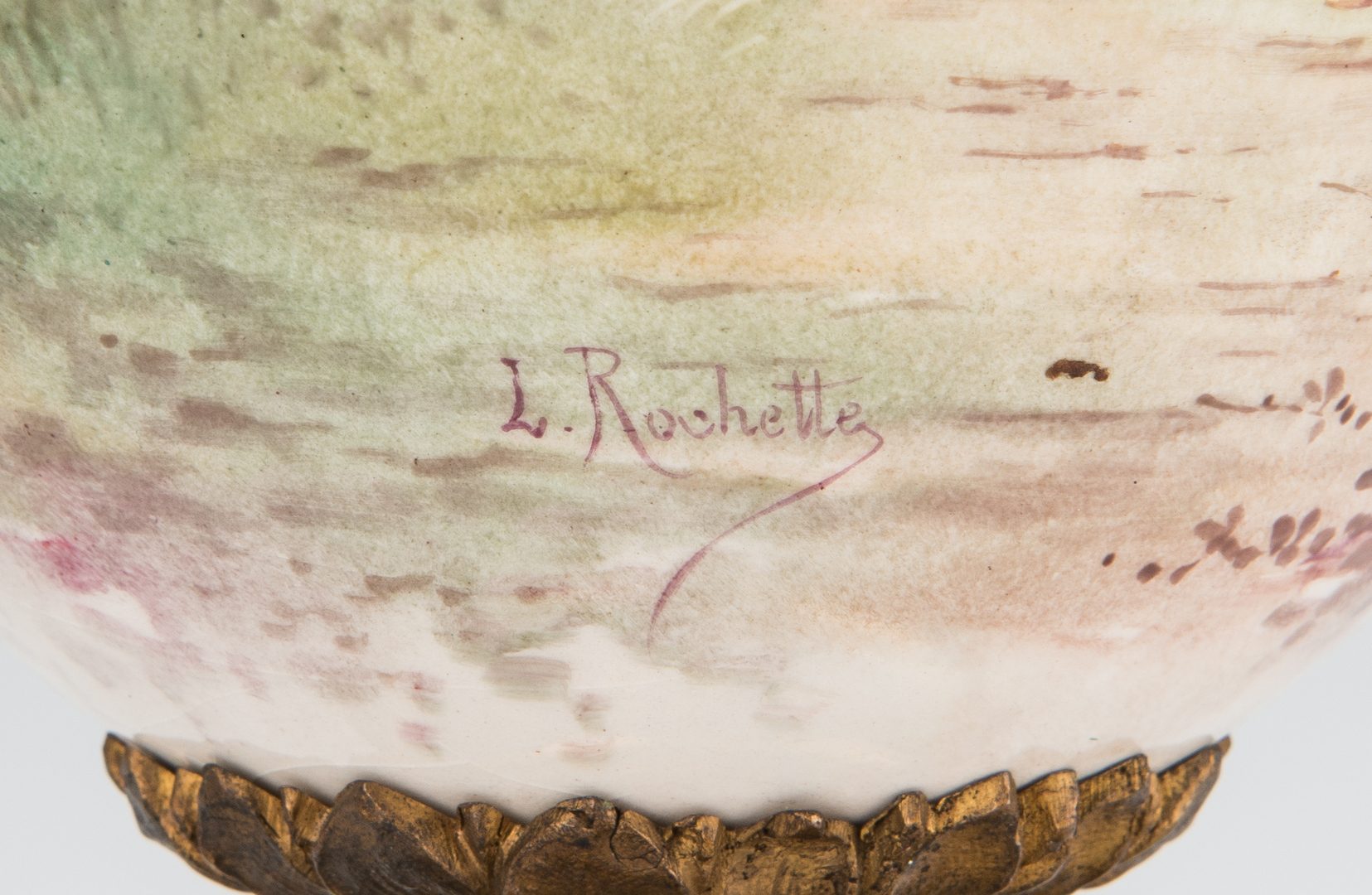 Lot 500: Pair French Porcelain Urns signed Rochette
