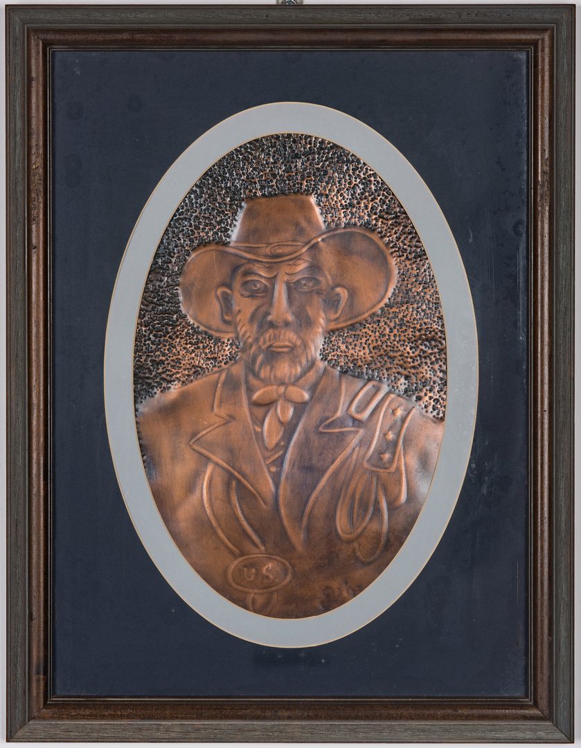 Lot 514: 2 Greg Ridley Copper Plaques of Genls. Lee and Grant plus sketches