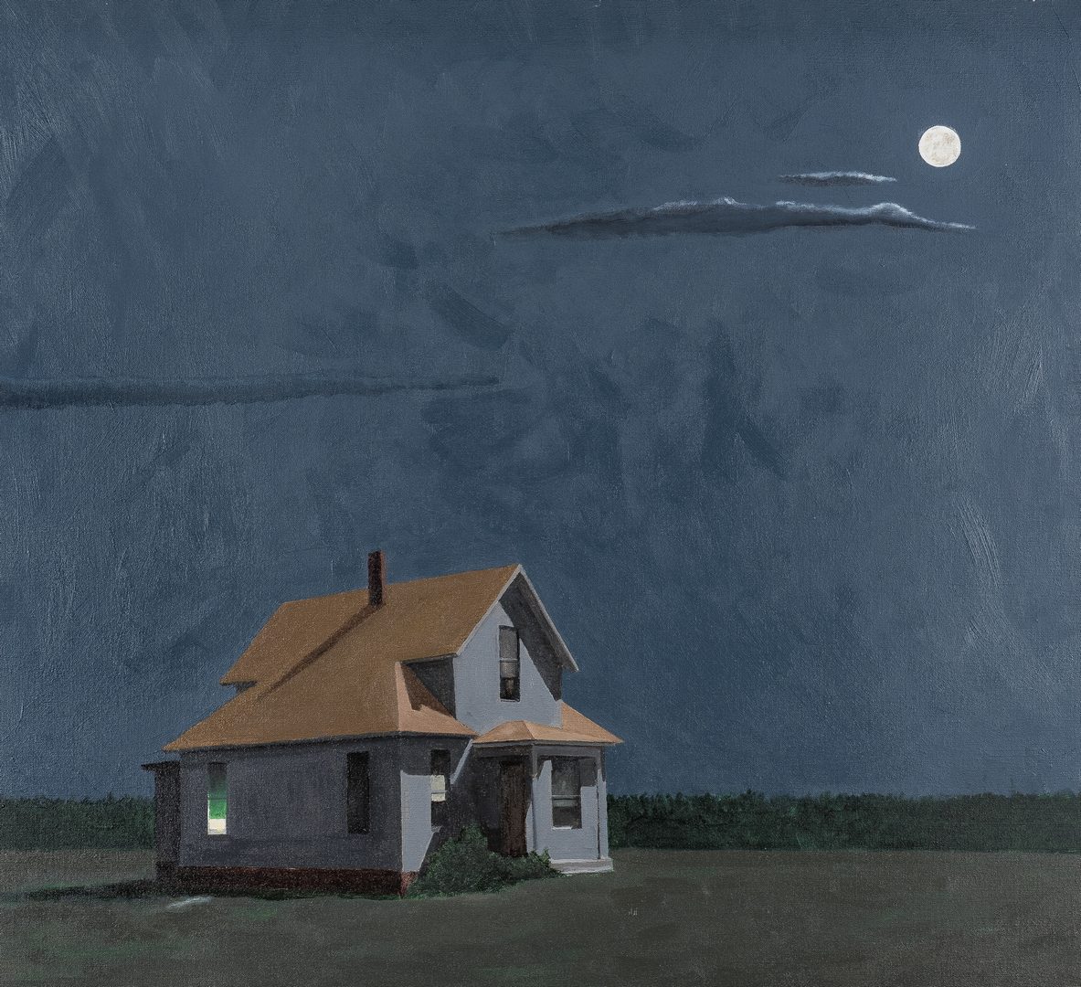Lot 521: Joseph Richards O/C, Farmhouse Under Full Moon