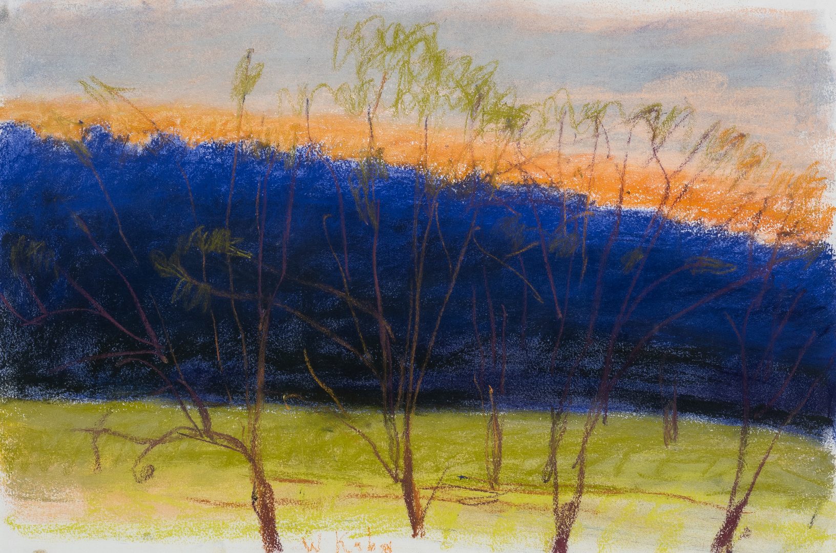 Lot 525: Wolf Kahn pastel, "Evening Breeze"