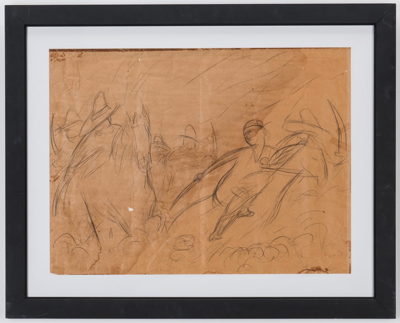 Lot 531: Diego Rivera Drawing, study for a mural