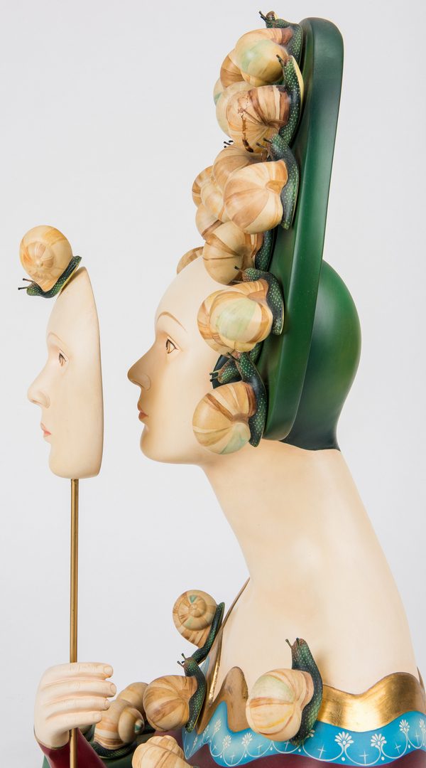 Lot 532: Sergio Bustamante Sculpture, Bust with Snails