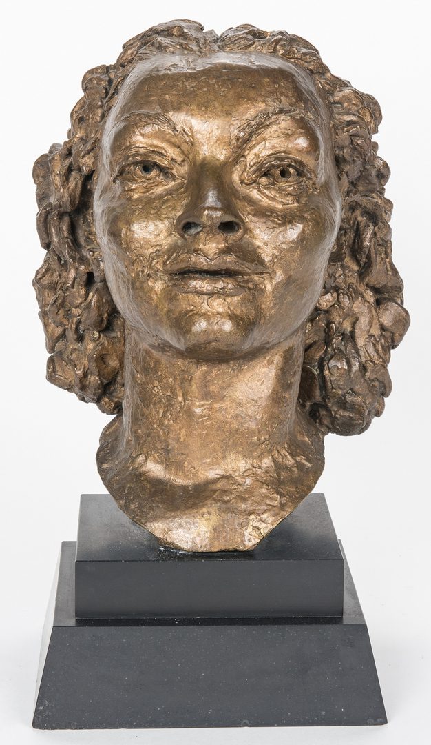 Lot 533: Jacob Epstein Bronze Head and Book