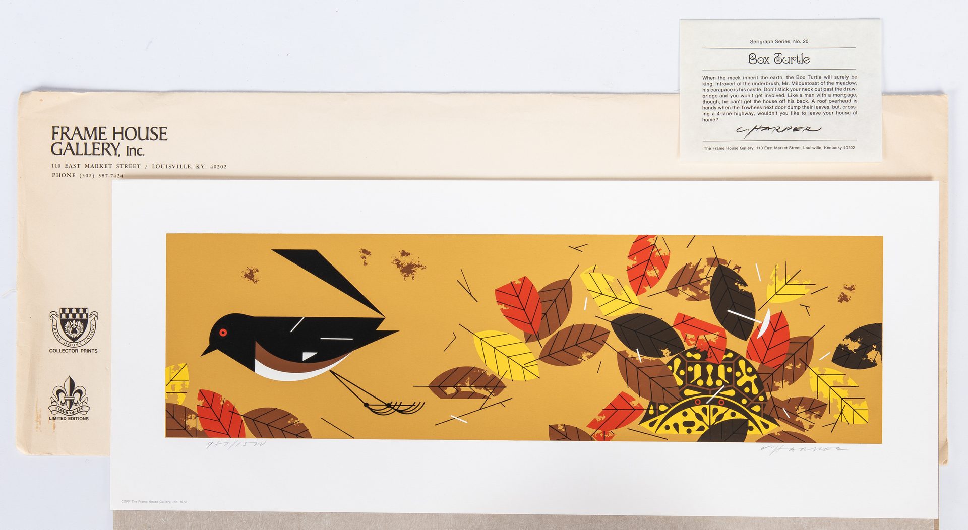 Lot 544: 4 Charley Harper Serigraphs, incl. Bear, Turtle, & Birds