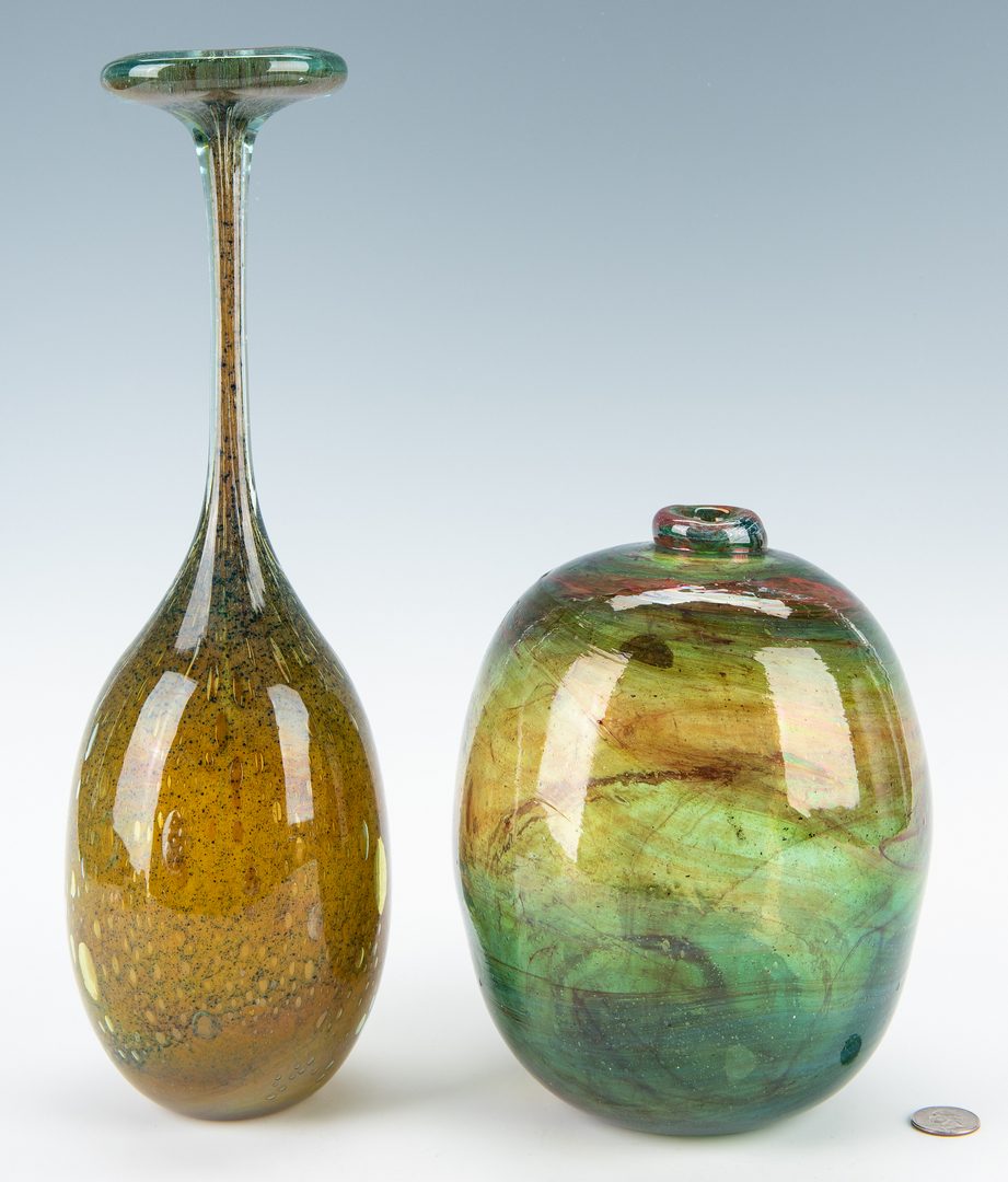 Lot 566: 2 Kent Ipsen Art Glass Vases