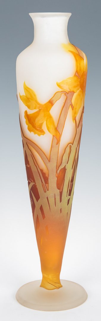 Lot 571: Galle Narcissus or Daffodil Vase, 20" H