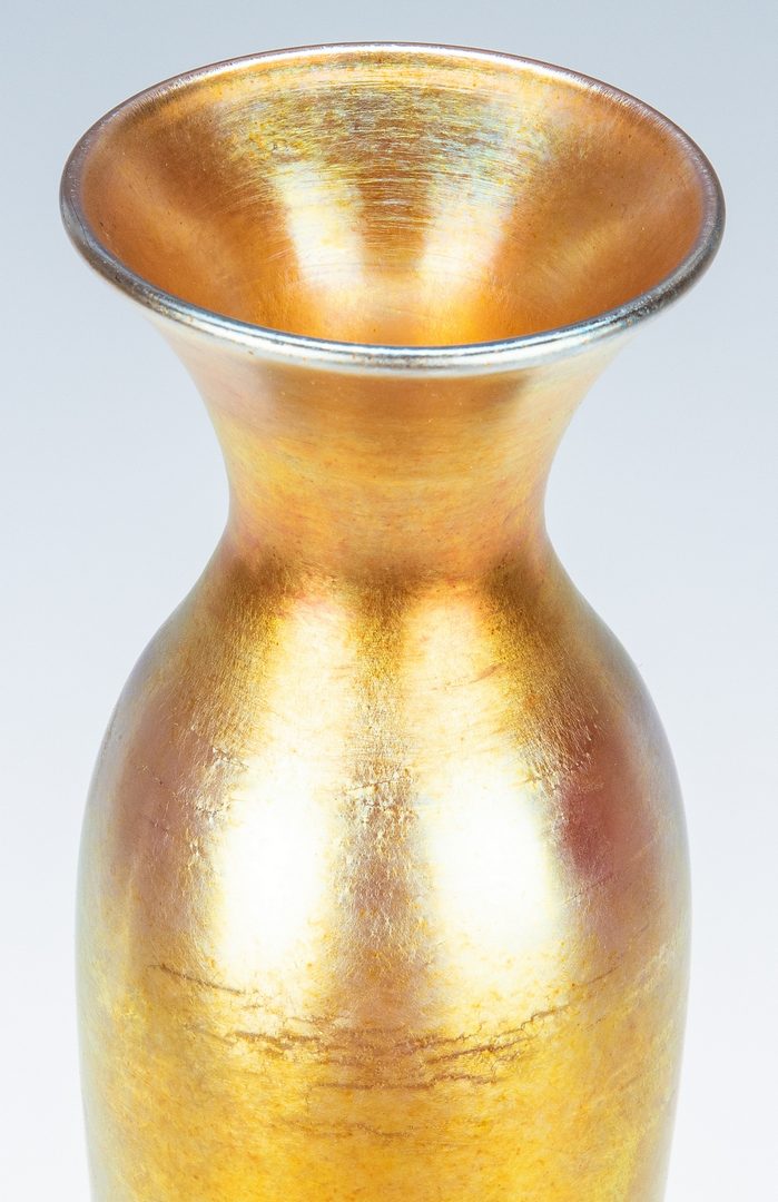Lot 573: Tall Steuben Aurene Art Glass Vase, 16", Labeled and Marked