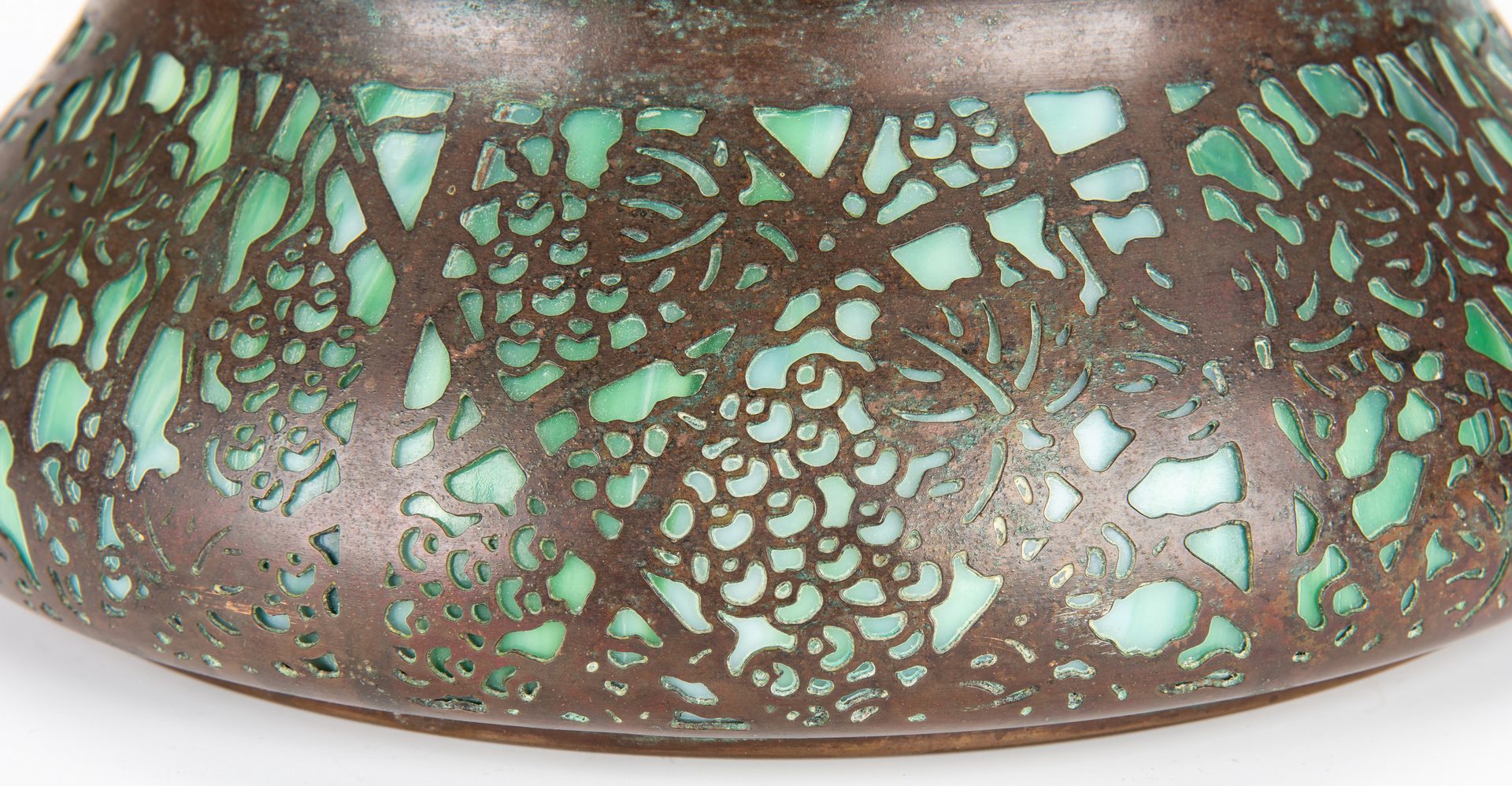 Lot 576: Tiffany Studios Glass and Bronze Jardiniere