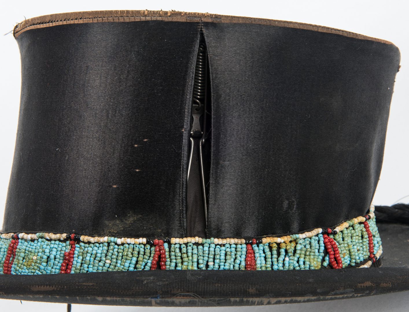 Lot 587: 2 Western Hats w/ Native American Beaded Bands