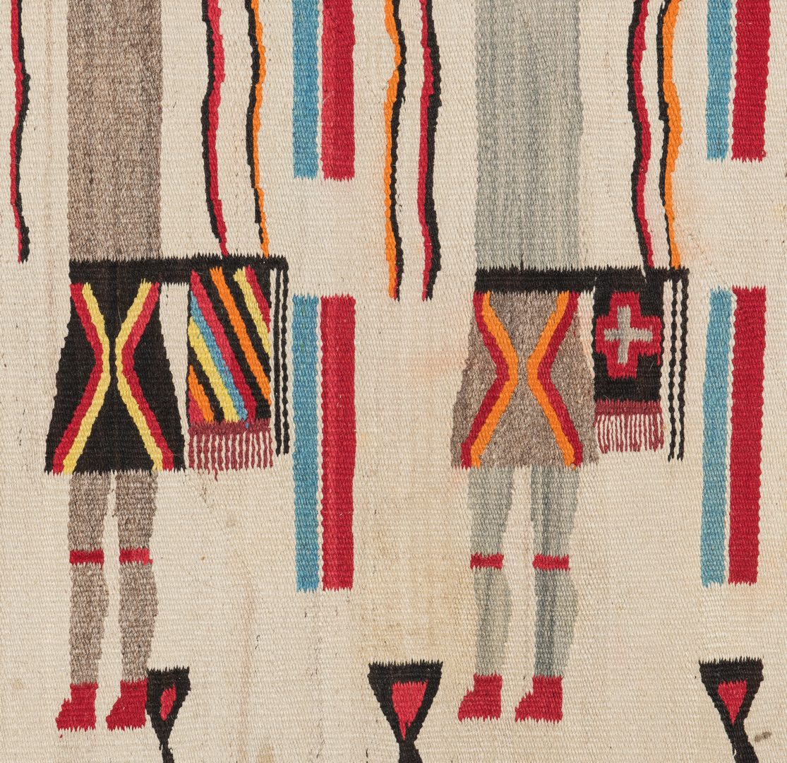 Lot 589: Navajo Yei Rug, 5.8 x 3.6, circa 1940