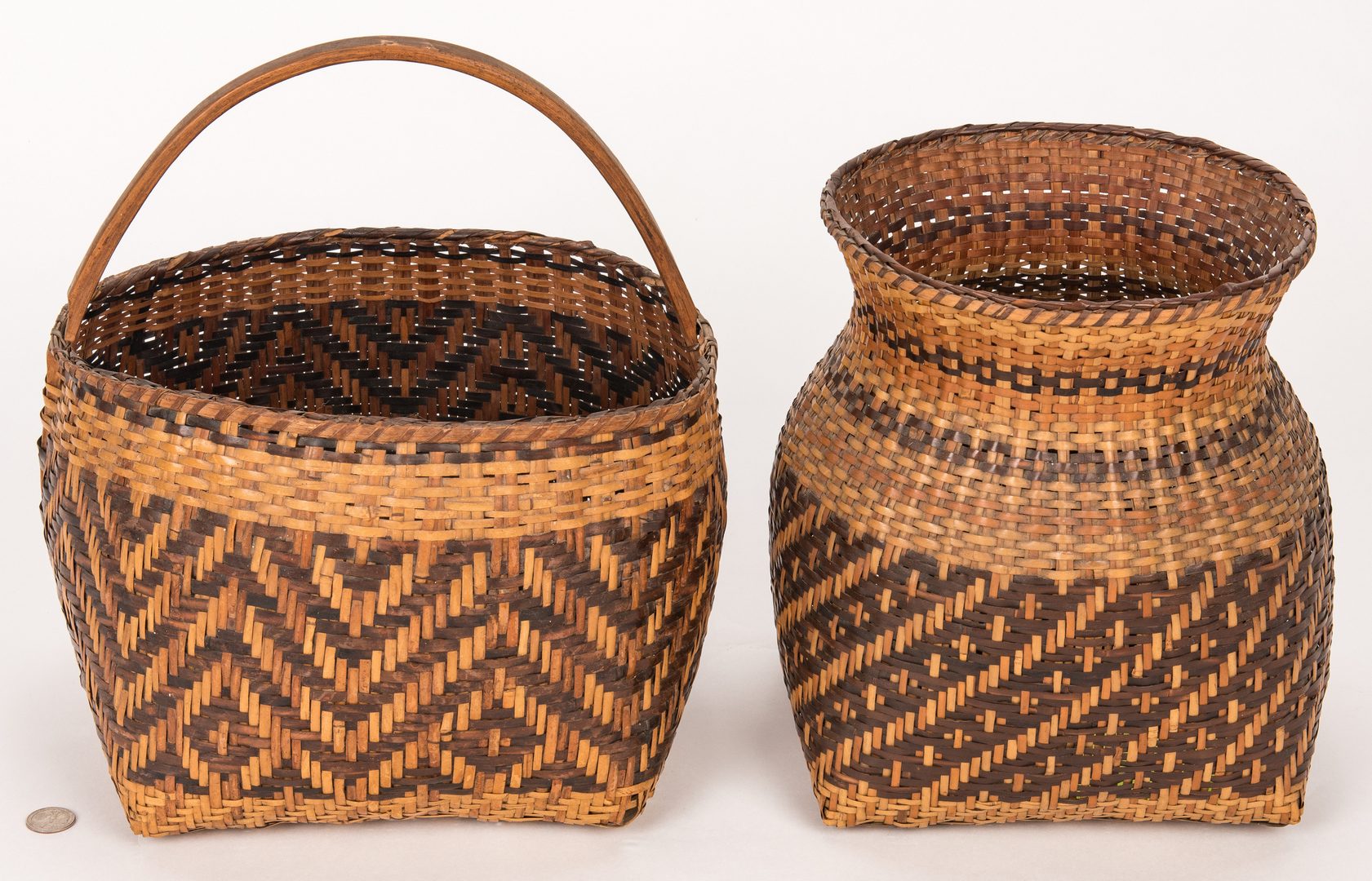 Lot 594: 2 Cherokee Rivercane Baskets