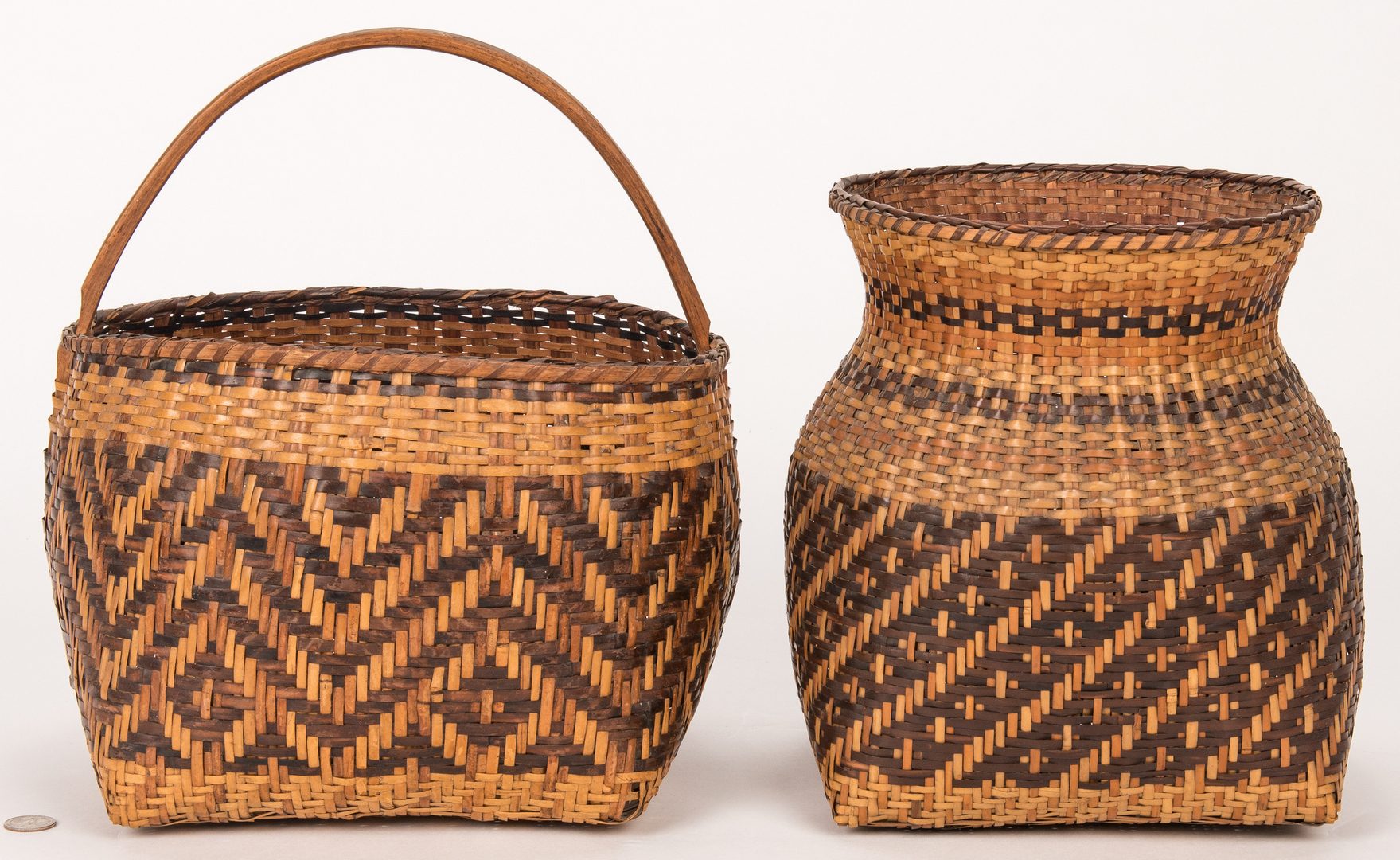 Lot 594: 2 Cherokee Rivercane Baskets
