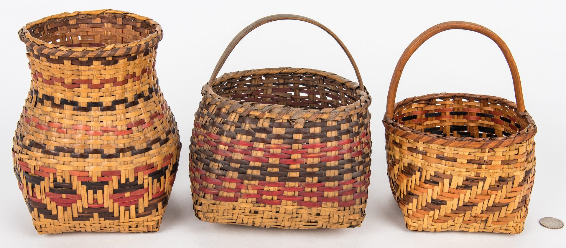 Lot 597: 3 Cherokee Rivercane Baskets