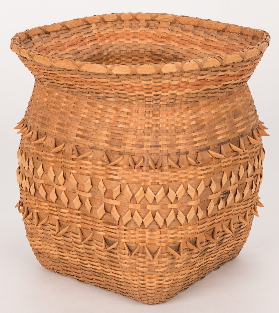Lot 599: 4 Native American Cherokee Baskets, incl. Emma Squirrel Taylor
