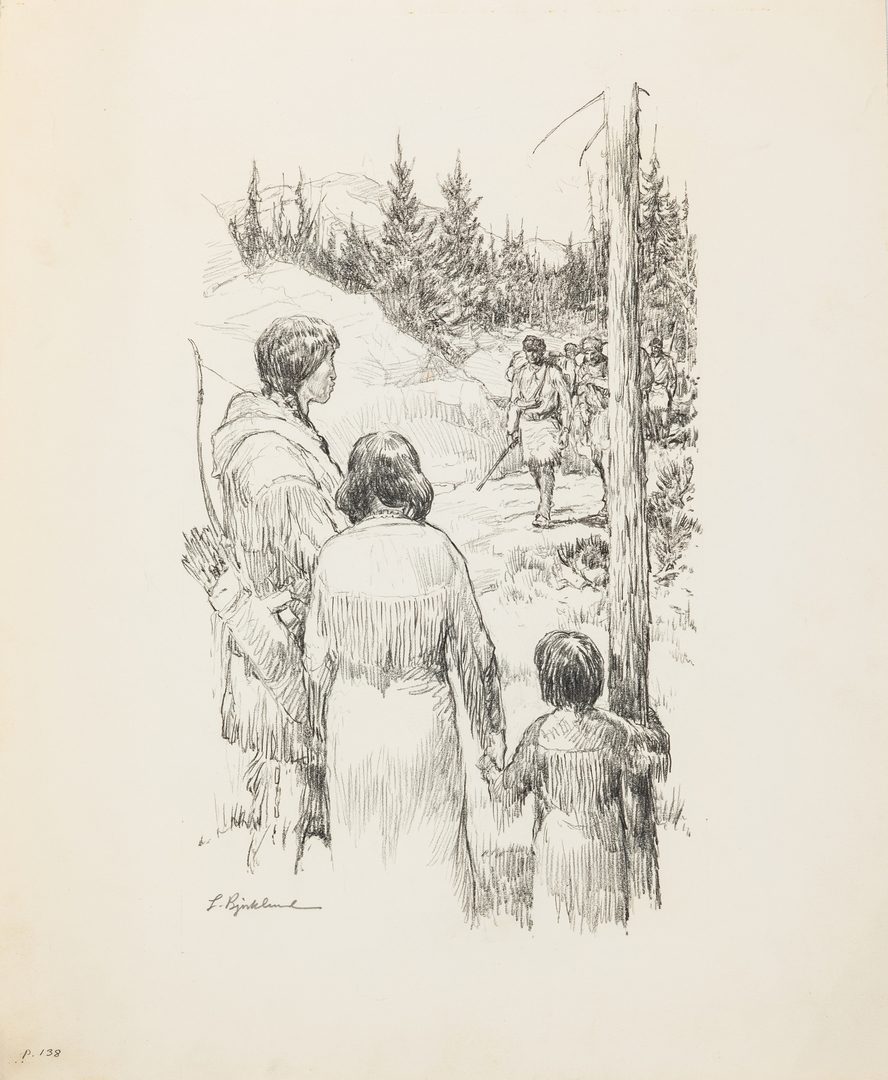 Lot 612: 15 Lorence F. Bjorklund Western Pencil Illustrations