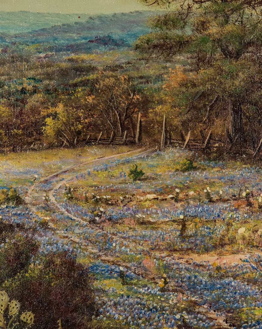 Lot 618: W.R. Thrasher, TX Bluebonnets Landscape Oil