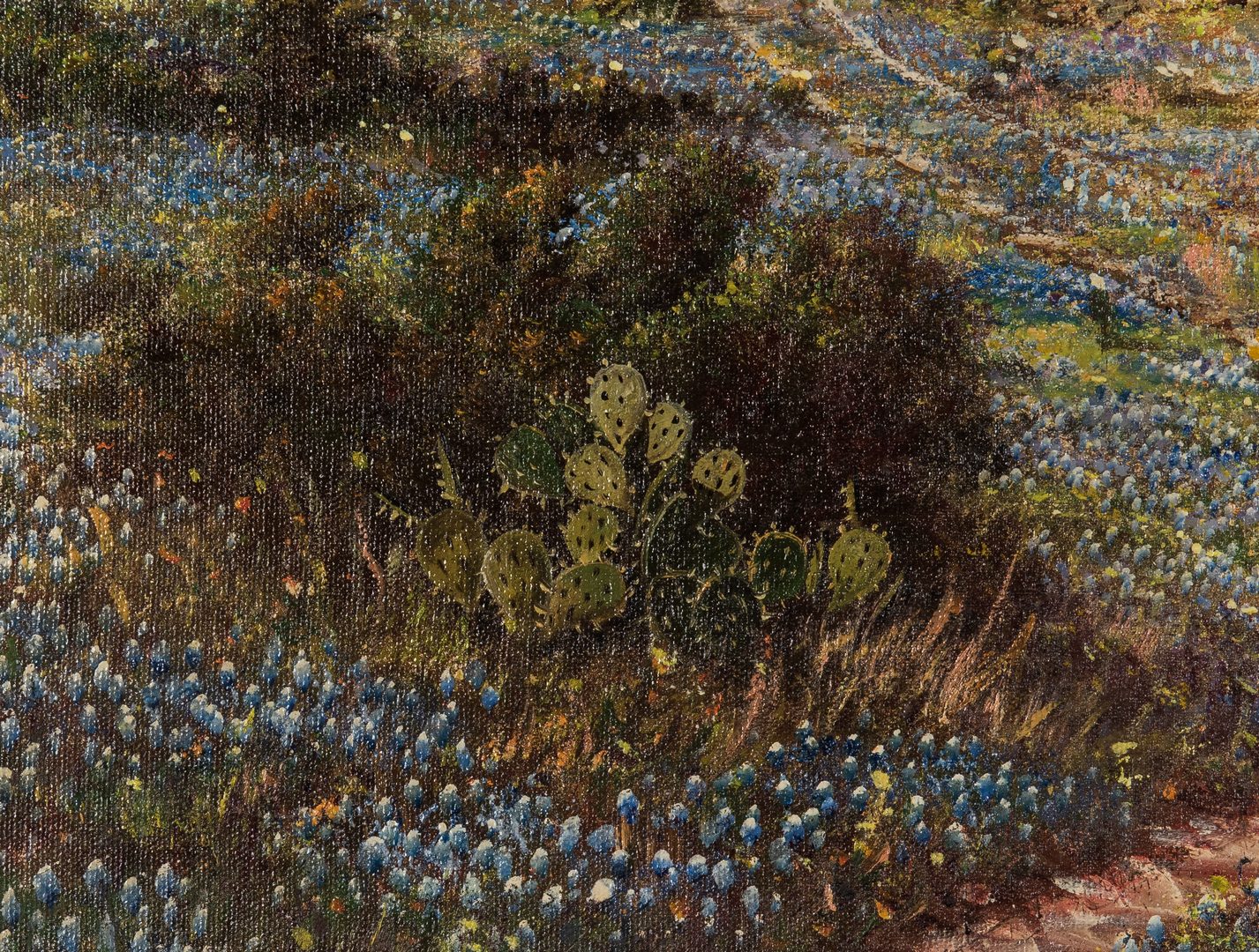 Lot 618: W.R. Thrasher, TX Bluebonnets Landscape Oil