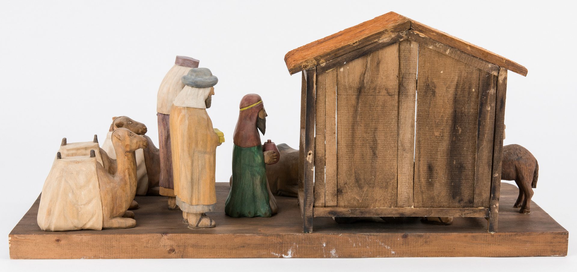 Lot 640: Roy Pace Folk Art Nativity Scene