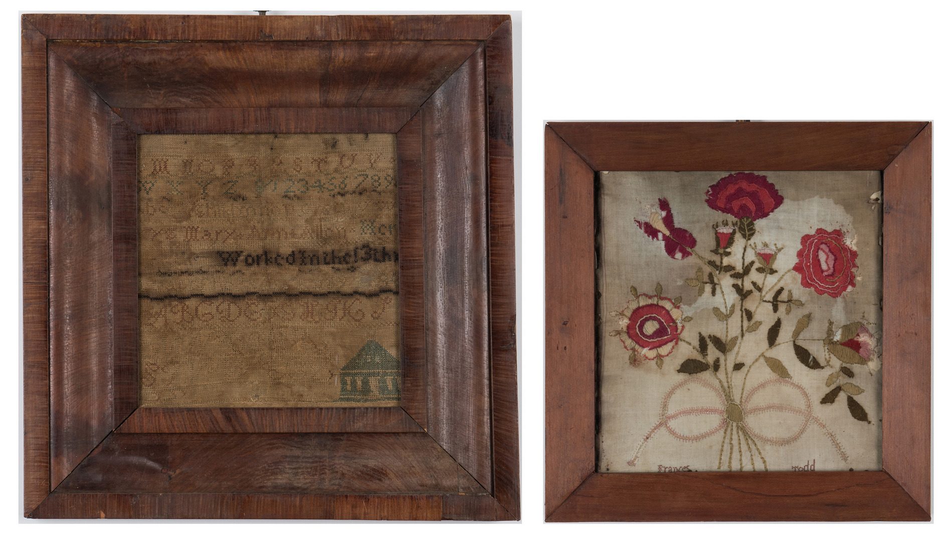 Lot 648: Kentucky House Sampler and Needlework Picture