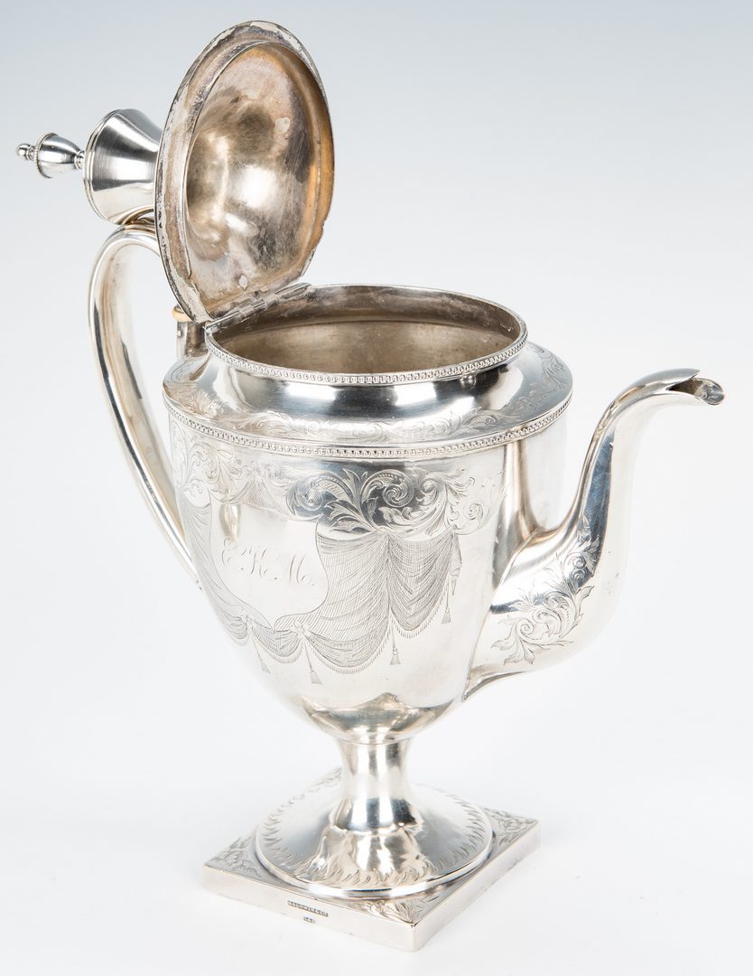 Lot 64: Federal Coin Silver Sugar Bowl and Tea Pot