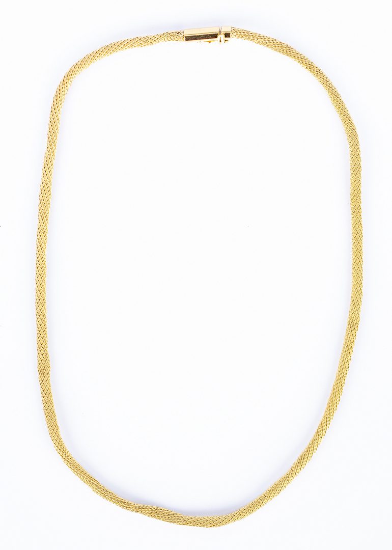 Lot 667: 18K and 14K Mesh Necklaces