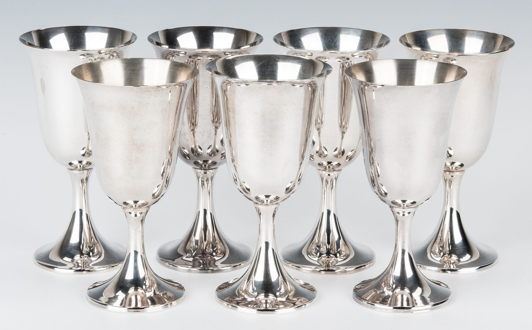 Lot 691: Sterling Silver Plates, Goblets & Cups, 37 items total
