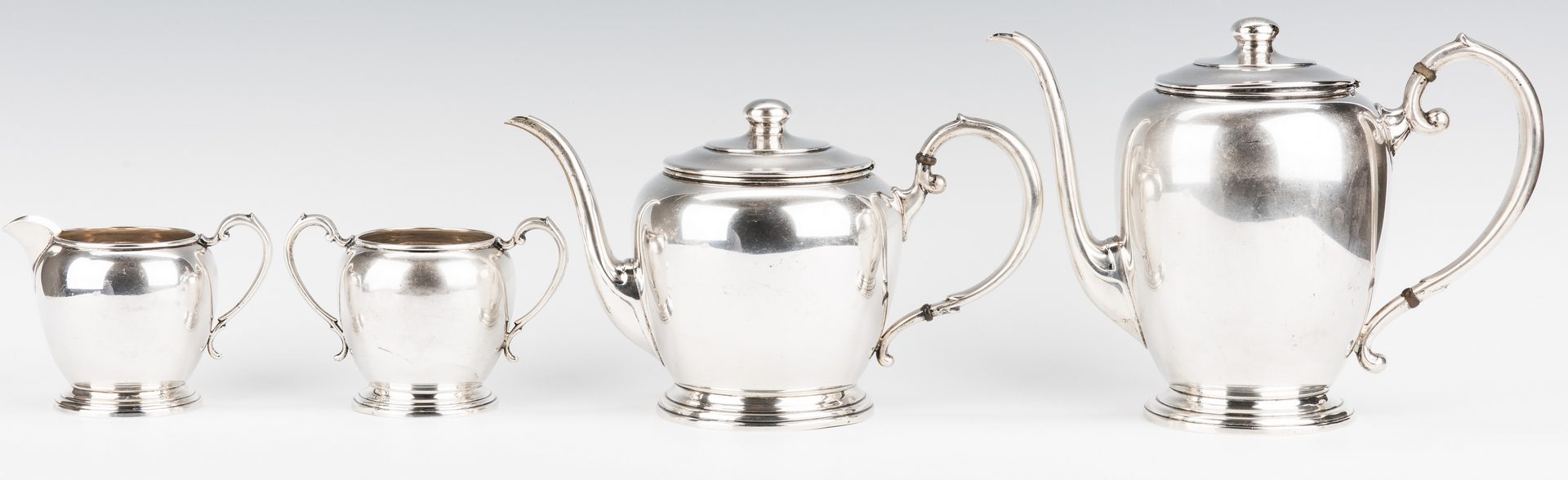 Lot 692: 4 pc Manchester Sterling Coffee/Tea Set