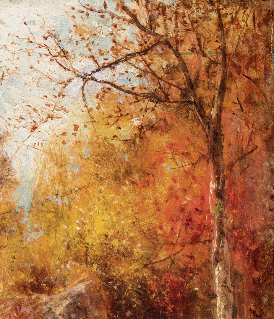 Lot 722: James Crawford Thom, O/C, Children in Autumn Forest