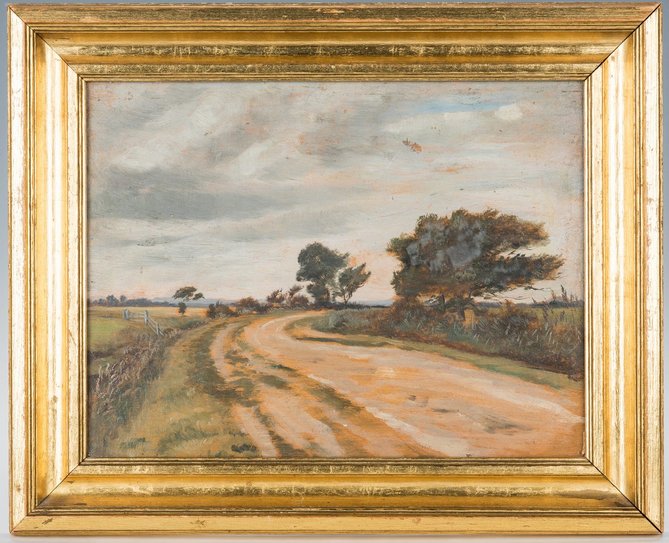 Lot 731: Country Road Pastel Landscape, attributed to Alfred Elias