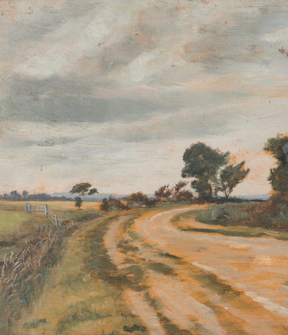 Lot 731: Country Road Pastel Landscape, attributed to Alfred Elias