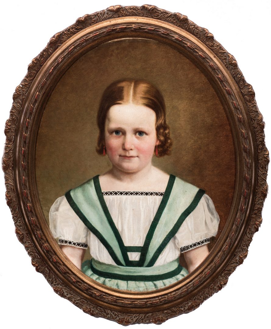 Lot 734: European Portrait of a Young Girl