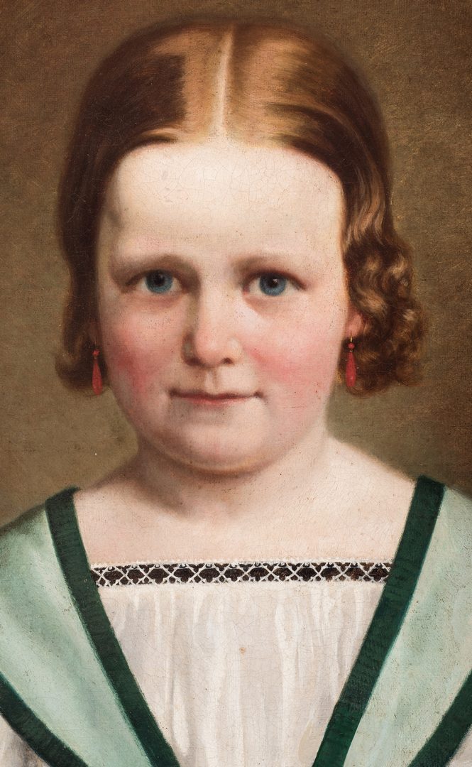 Lot 734: European Portrait of a Young Girl