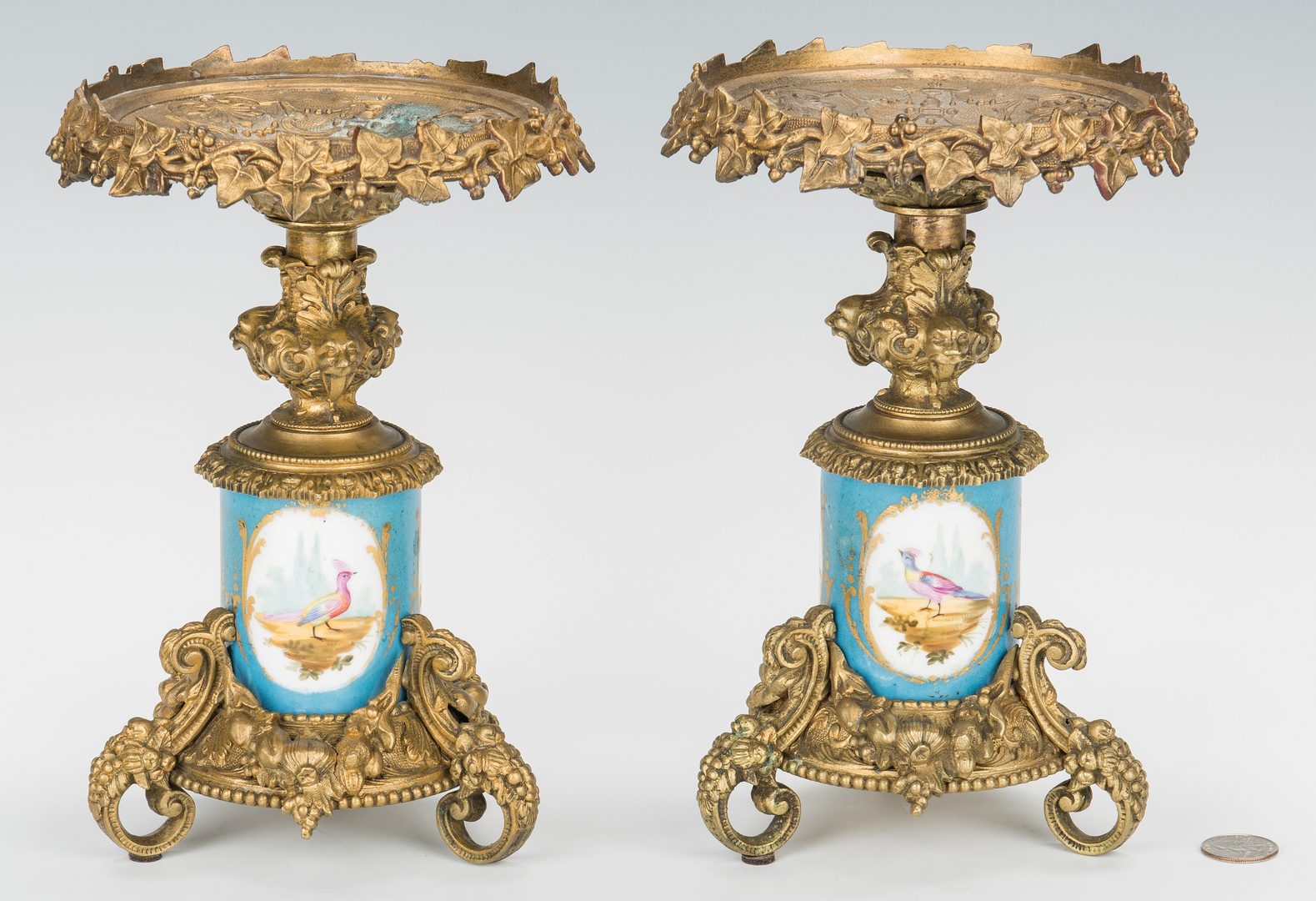 Lot 73: Pair Sevres Style Garniture Tazzas