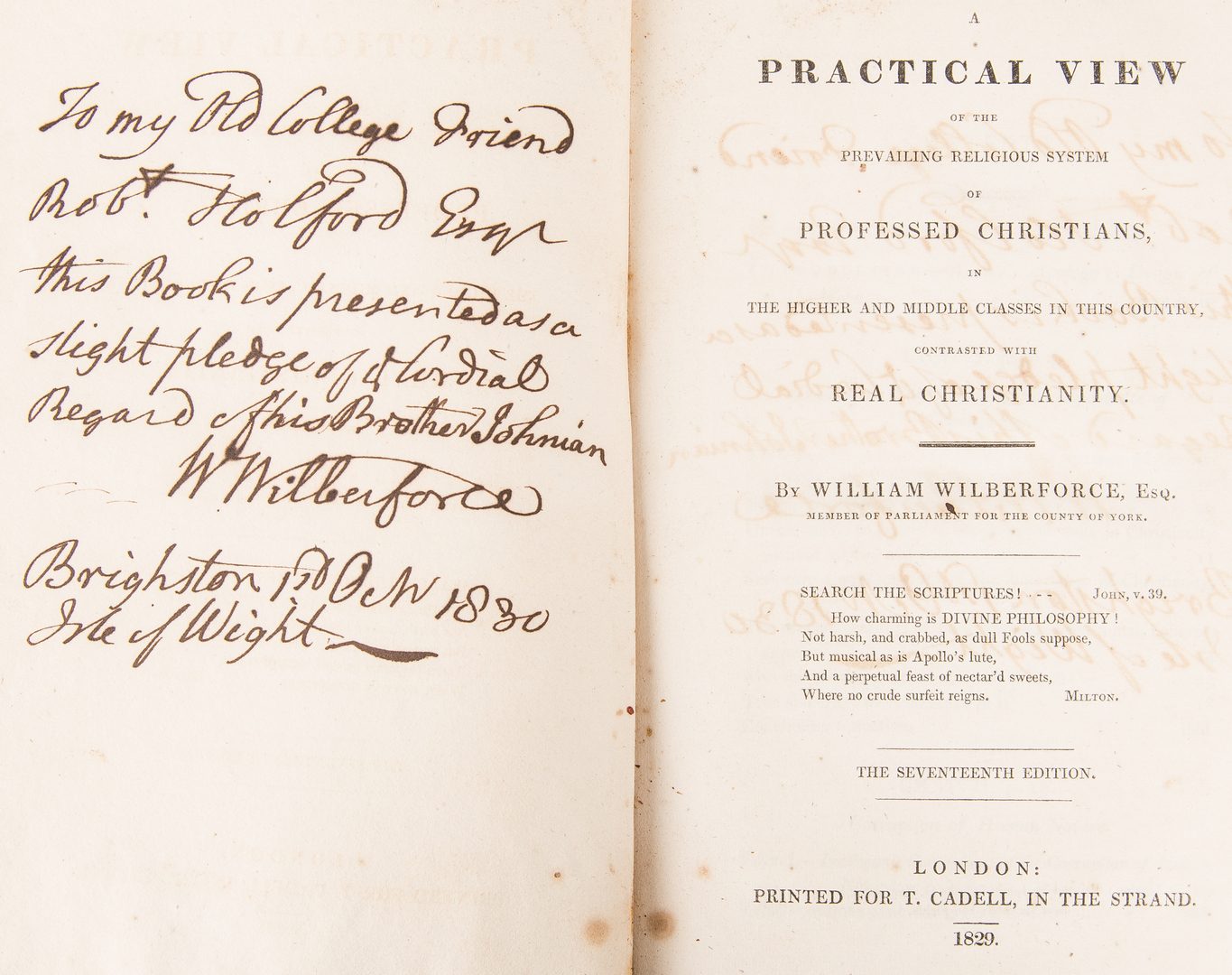 Lot 741: William Wilberforce Signed Book