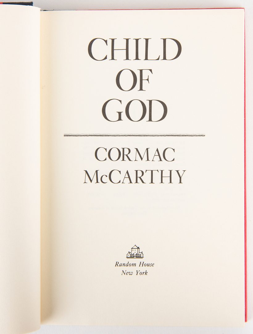 Lot 751: Cormack McCarthy, Child of God, 1st Ed., 1973