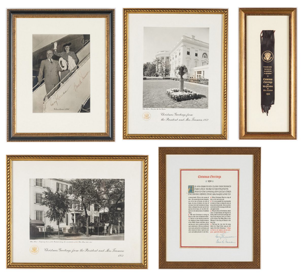 Lot 761: 5 Truman Christmas Gifts, incl. Hand Signed Photograph