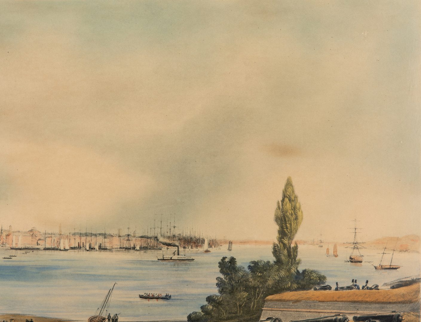 Lot 769: New York: View from Fort Columbus, Governors Island Lithograph