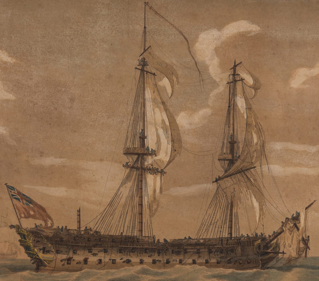 Lot 770: 2 Marine Engravings, Naval Battles