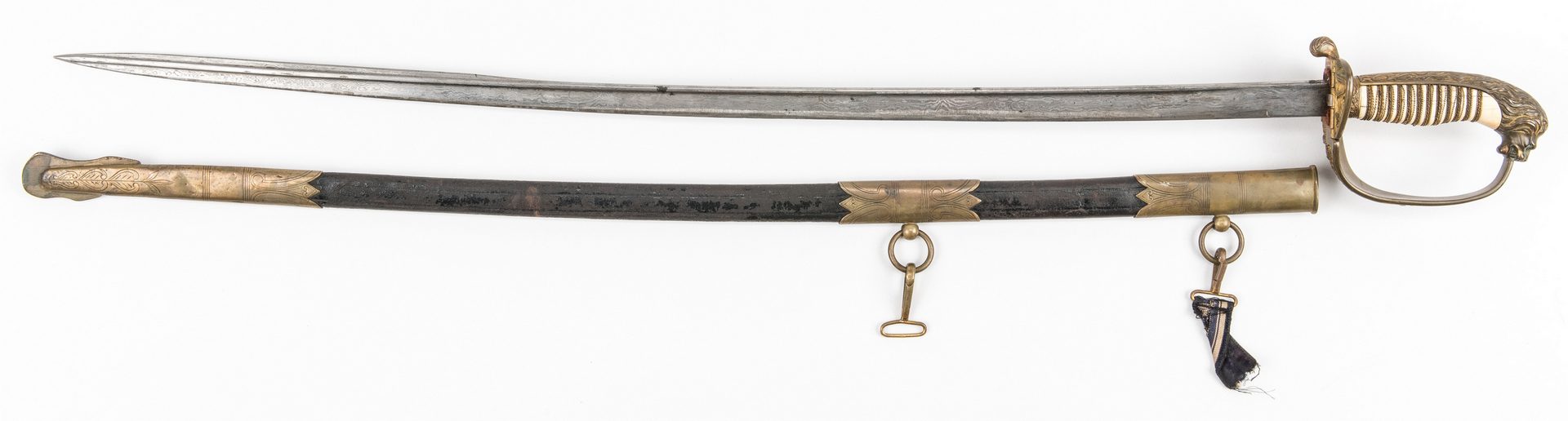 Lot 791: German Eisenhauer Imperial Naval Sword with Leather Scabbard