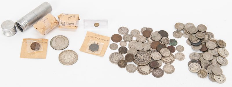 Lot 810: 148 Mixed US Coins w/Silver, incl. Franklins, 1921 Peace