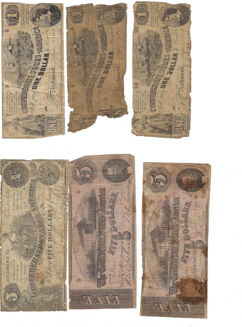Lot 815: 33 Mixed Confederate Bills, incl. $100, $50