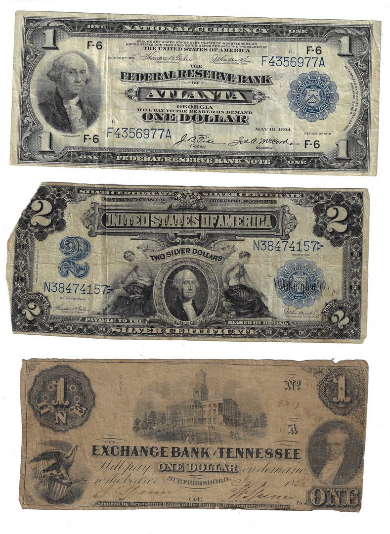 Lot 818: 39 TN Bank Notes & US Bills