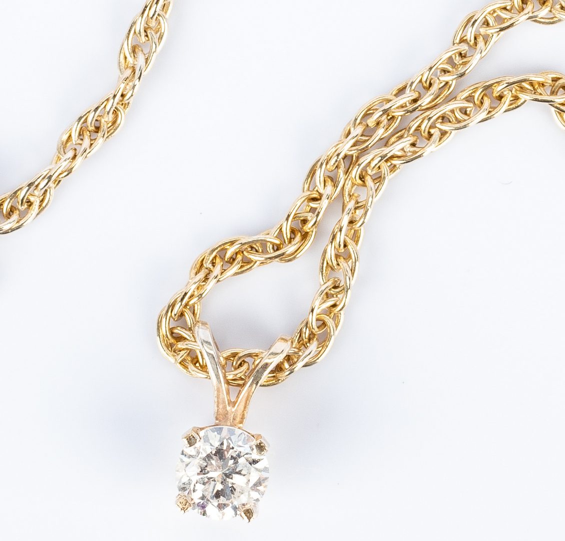 Lot 823: Three items 14K Diamond Jewelry
