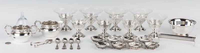 Lot 845: Group Sterling table items incl. Sanborns, 38 items