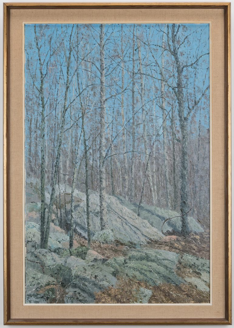 Lot 86: J. Vance Miller Oil on Canvas Winter Landscape