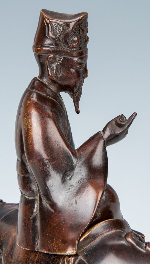 Lot 8: Chinese Bronze Censer, Horse & Scholar