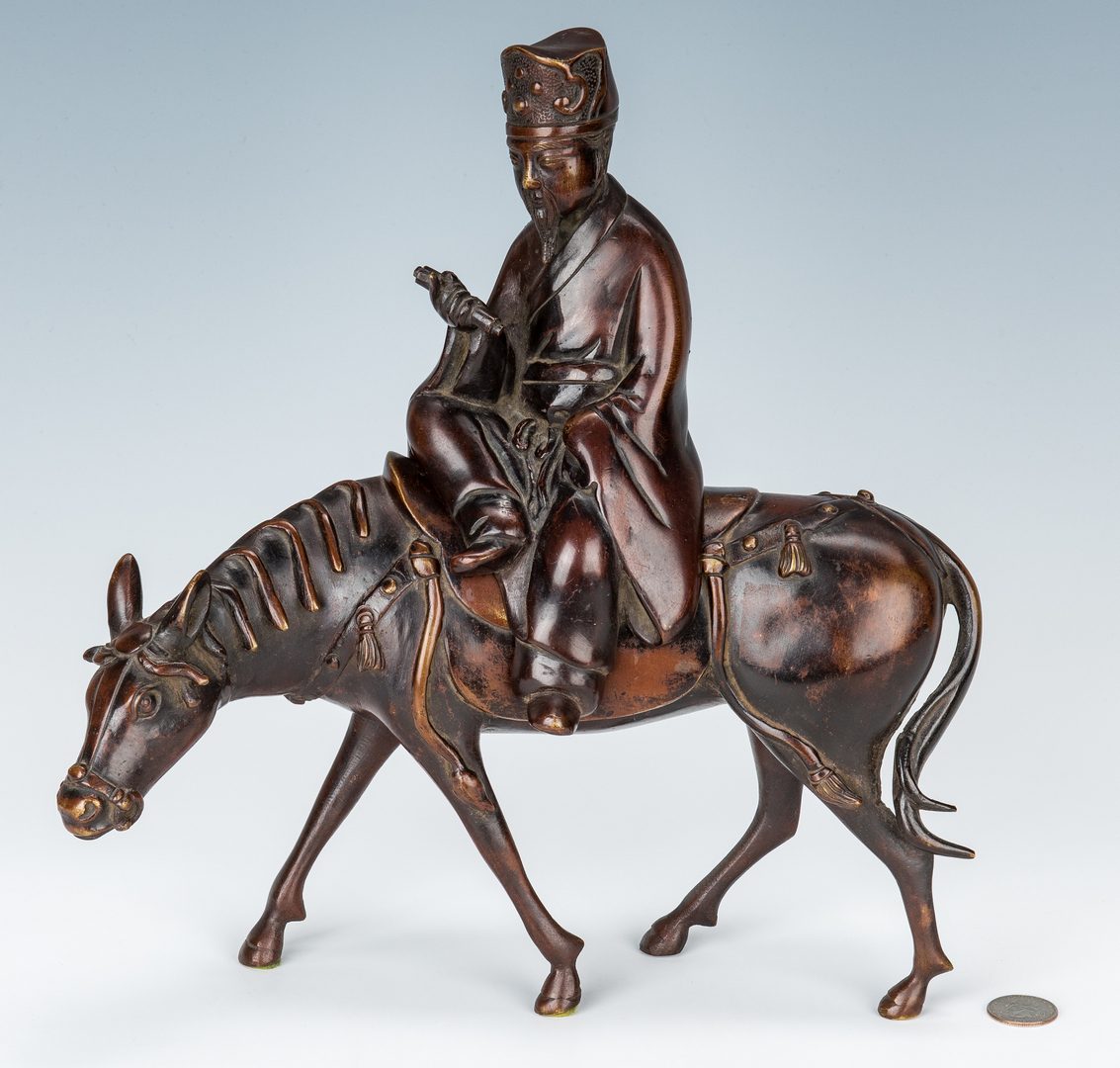 Lot 8: Chinese Bronze Censer, Horse & Scholar