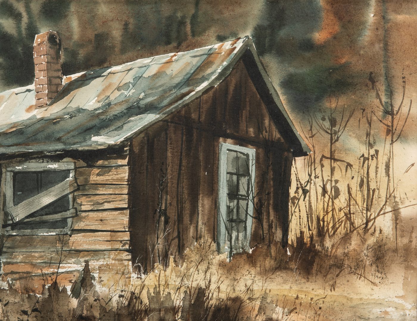 Lot 93: Jim Gray TN Watercolor & Knaffel/Thompson Mt. LeConte Photo, 2 items