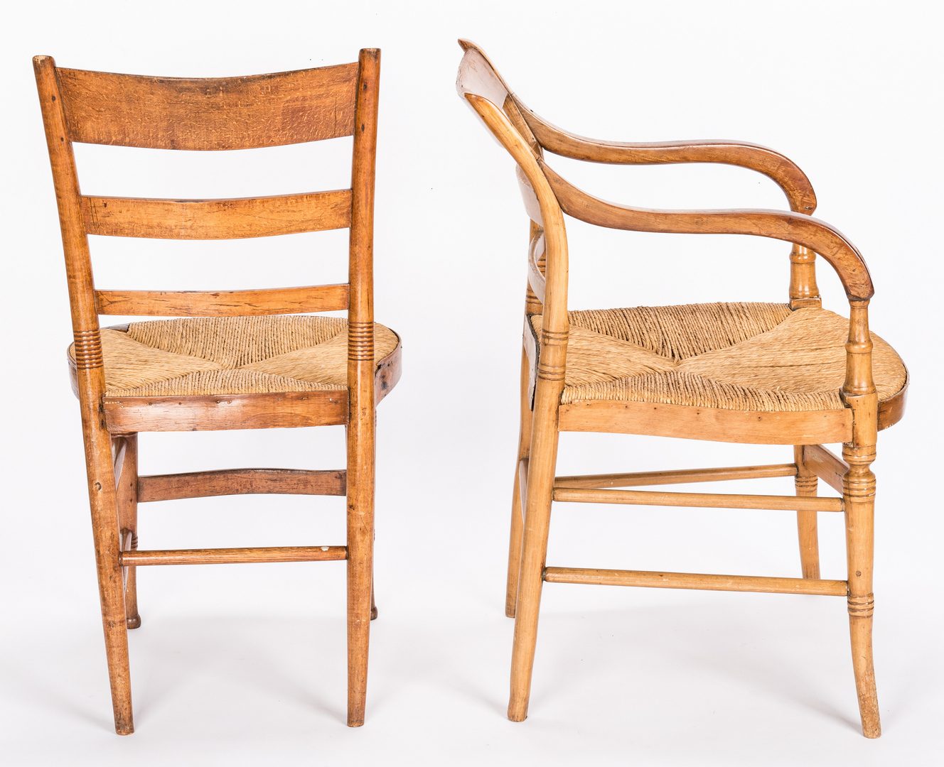 Lot 124: 5 Late Sheraton Southern Tiger Maple Chairs